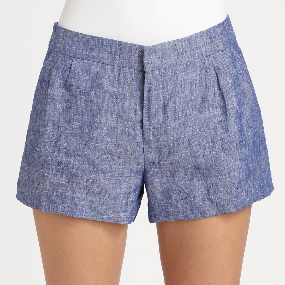 Joie Blue Merci Chambray Linen Shorts
